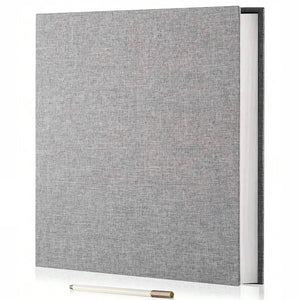 Album Photo Scrapbooking gris avec couverture en lin