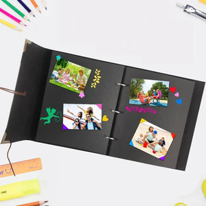 Album Scrapbooking Famille Noir en Cuir