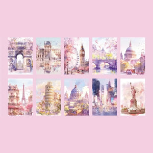 Papier Scrapbooking Thème Voyage Monuments