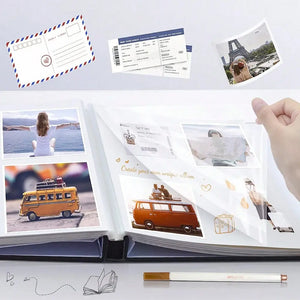 Gros plan sur les créations de scrapbooking en album photo