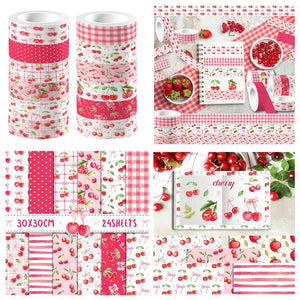 Papier Scrapbooking Cerises