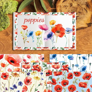Papier pour Scrapbooking Coquelicots