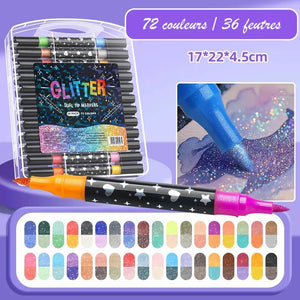Feutre Paillette 72 couleurs