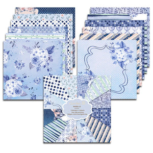 Papier Motif Scrapbooking bleu