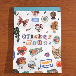 Livre stickers scrapbooking couverture bleue, sticker book lettrage coupures de presse années 2000