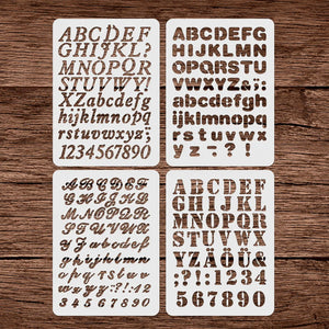 Pochoir alphabet et chiffres format A4 vingt-et-un sur trente centimètres pour scrapbooking