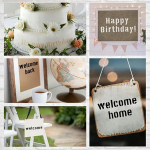 Pochoir Alphabet et Chiffres pour Happy Birthday et Welcome