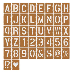Pochoir Alphabet et Chiffres vue d'ensemble du jeu complet