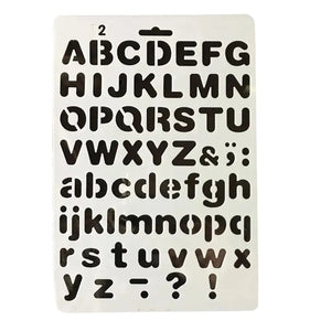 Pochoir alphabet grand format police arrondie sans-serif épaisse, alphabet double casse