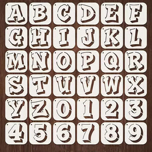 Pochoir alphabet et chiffres en grandes lettres séparées pour scrapbooking et lettrage mural
