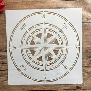 Pochoir Mandala Boussole rose des vents directions cardinales