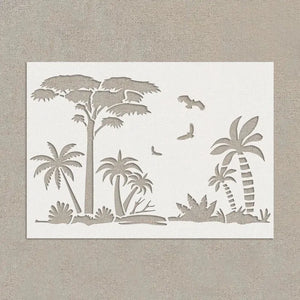 Pochoir Tropical réutilisable en plastique découpé