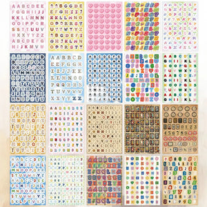 Stickers alphabet scrapbooking, plusieurs typographies au choix par feuille