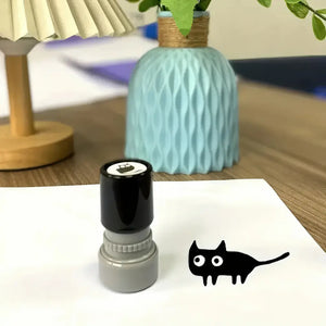 Tampon encreur scrapbooking, chat noir de profil qui marche