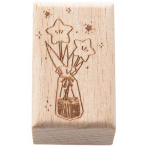 Tampon scrapbooking Endroit Magique, bouquet d'étoiles en bois