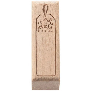 Tampon scrapbooking Endroit Magique, étiquette étoile en bois