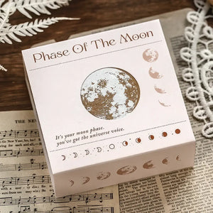 Tampon scrapbooking Nature, coffret phases de lune en bois