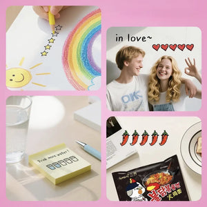 Tampon scrapbooking pour carnet créatif, exemples d'usage et de suivis