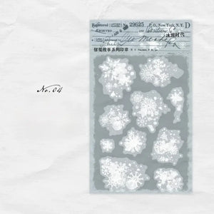 Tampon transparent scrapbooking, motif flocons de neige hivernal