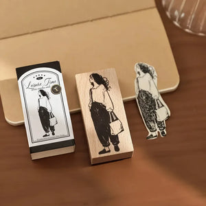 Tampons scrapbooking Personnages, silhouette de femme de profil en bois