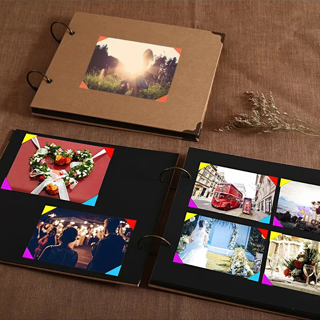 Album Kraft Scrapbook avec Photos de Mariage