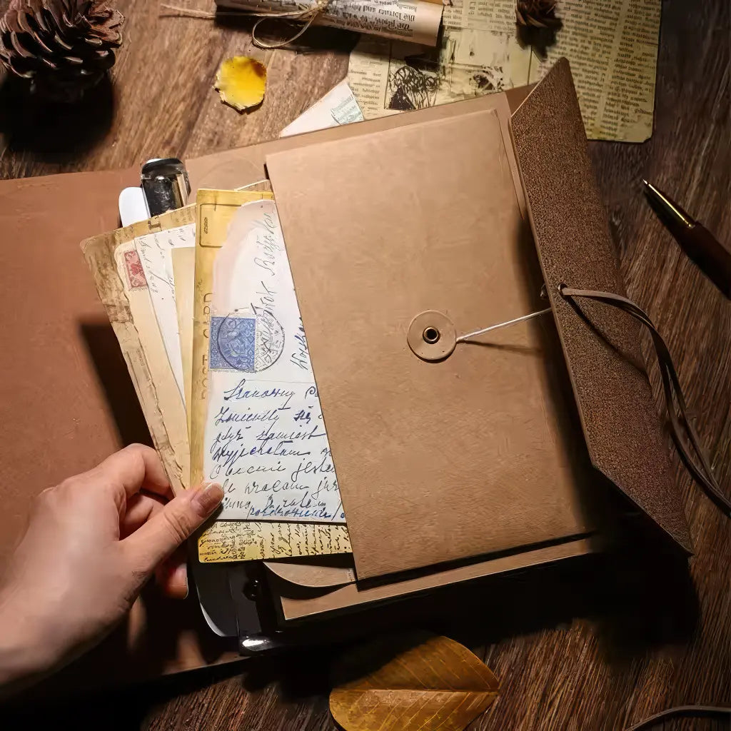 Album Kraft Scrapbooking avec Pochette de Rangement