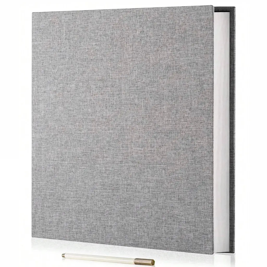 Album Photo Scrapbooking gris avec couverture en lin