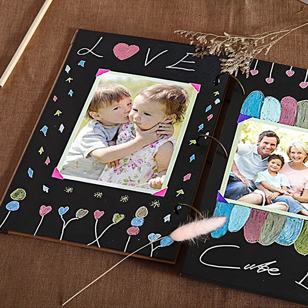 Album Scrapbook Kraft avec Photos de Famille