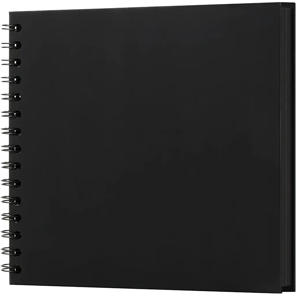 Album de Scrapbook Noir à Spirales avec Feuilles Noires