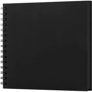 Album de Scrapbook Noir à Spirales avec Feuilles Noires