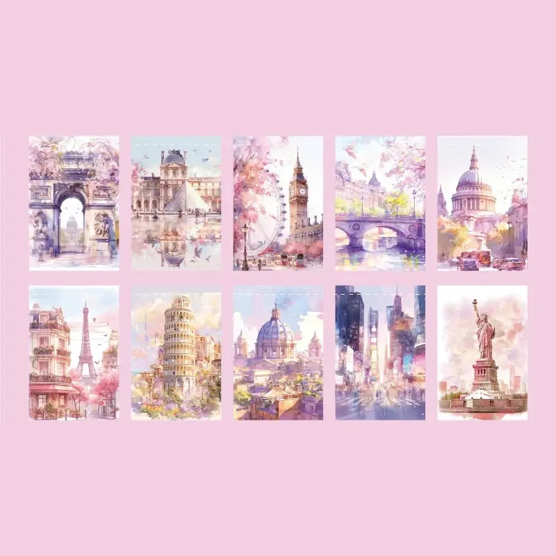 Papier Scrapbooking Thème Voyage Monuments
