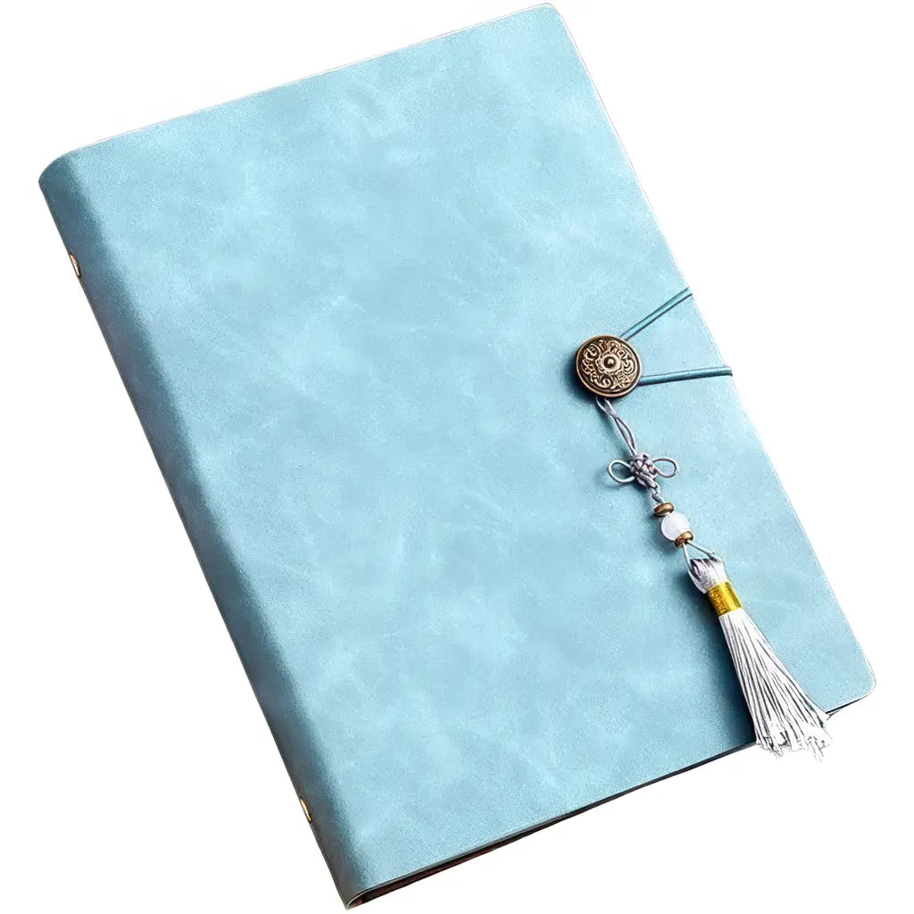 Classeur Bleu Scrapbooking avec Pompon