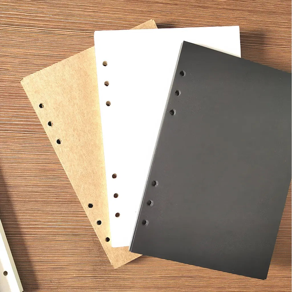 Feuilles de Couleur Noires Blanches et Beige pour Album Classeur Scrapbooking