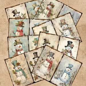 Papier Scrapbook Bonhomme de Neige