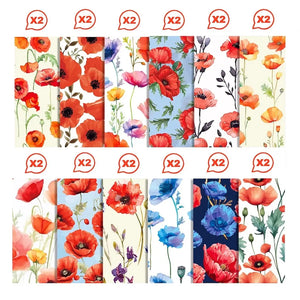 Papier Scrapbook Coquelicots