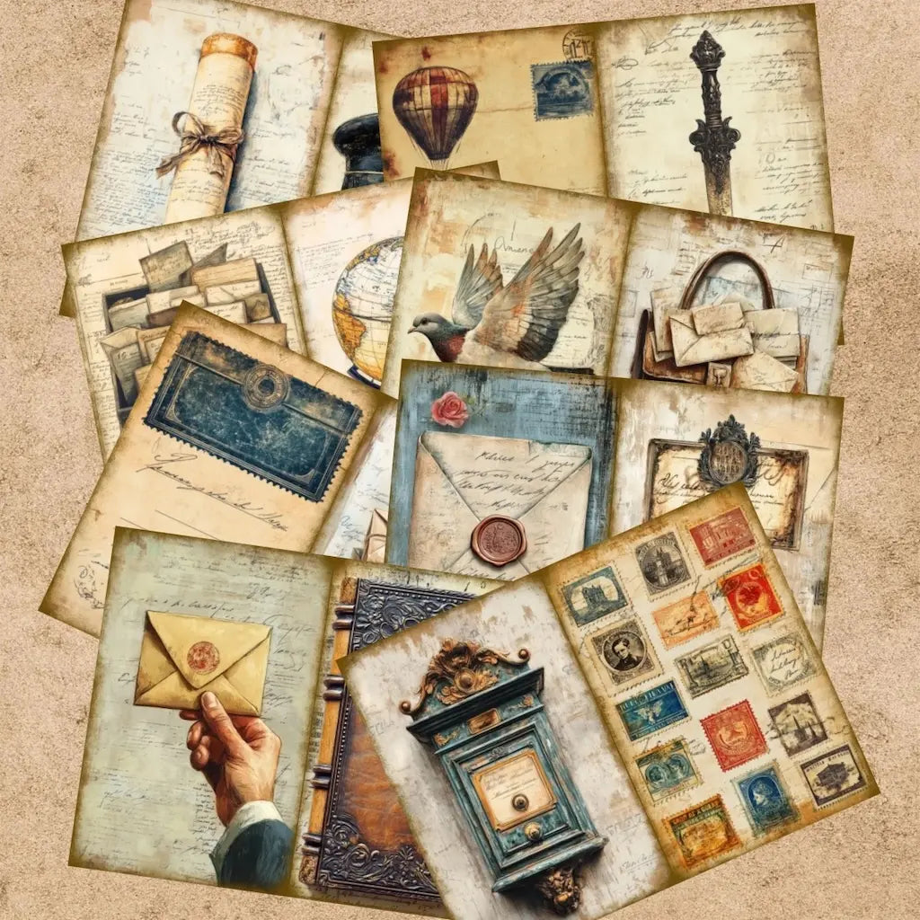Papier Scrapbook Courrier