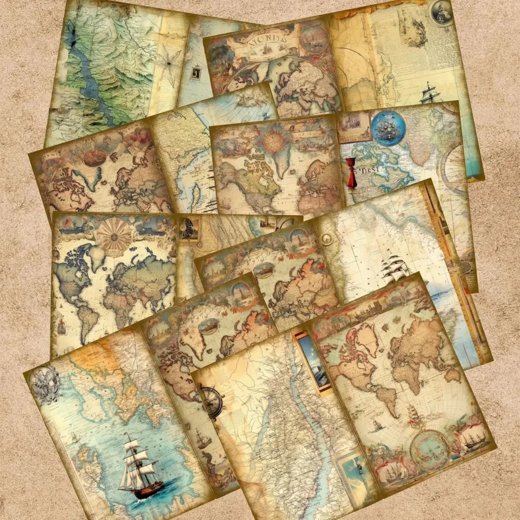 Papier Scrapbook Mappemonde