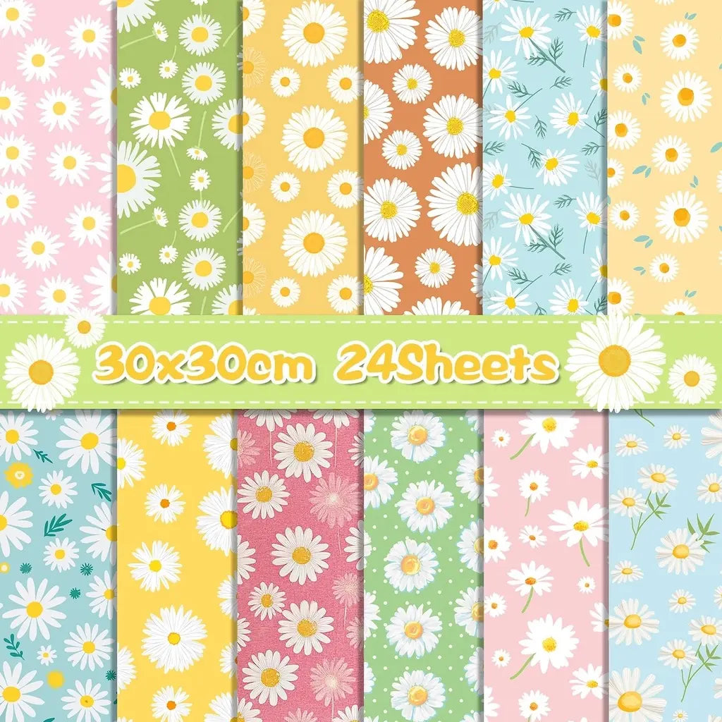 Papier Scrapbook Marguerites