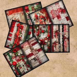 Papier Scrapbook Rouge Hiver