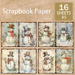 Papier Scrapbooking Bonhomme de Neige