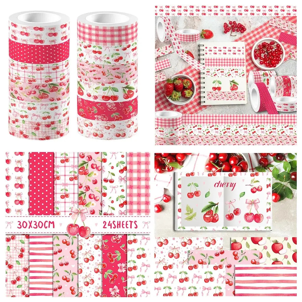 Papier Scrapbooking Cerises