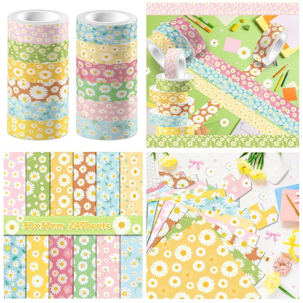 Papier Scrapbooking Marguerites
