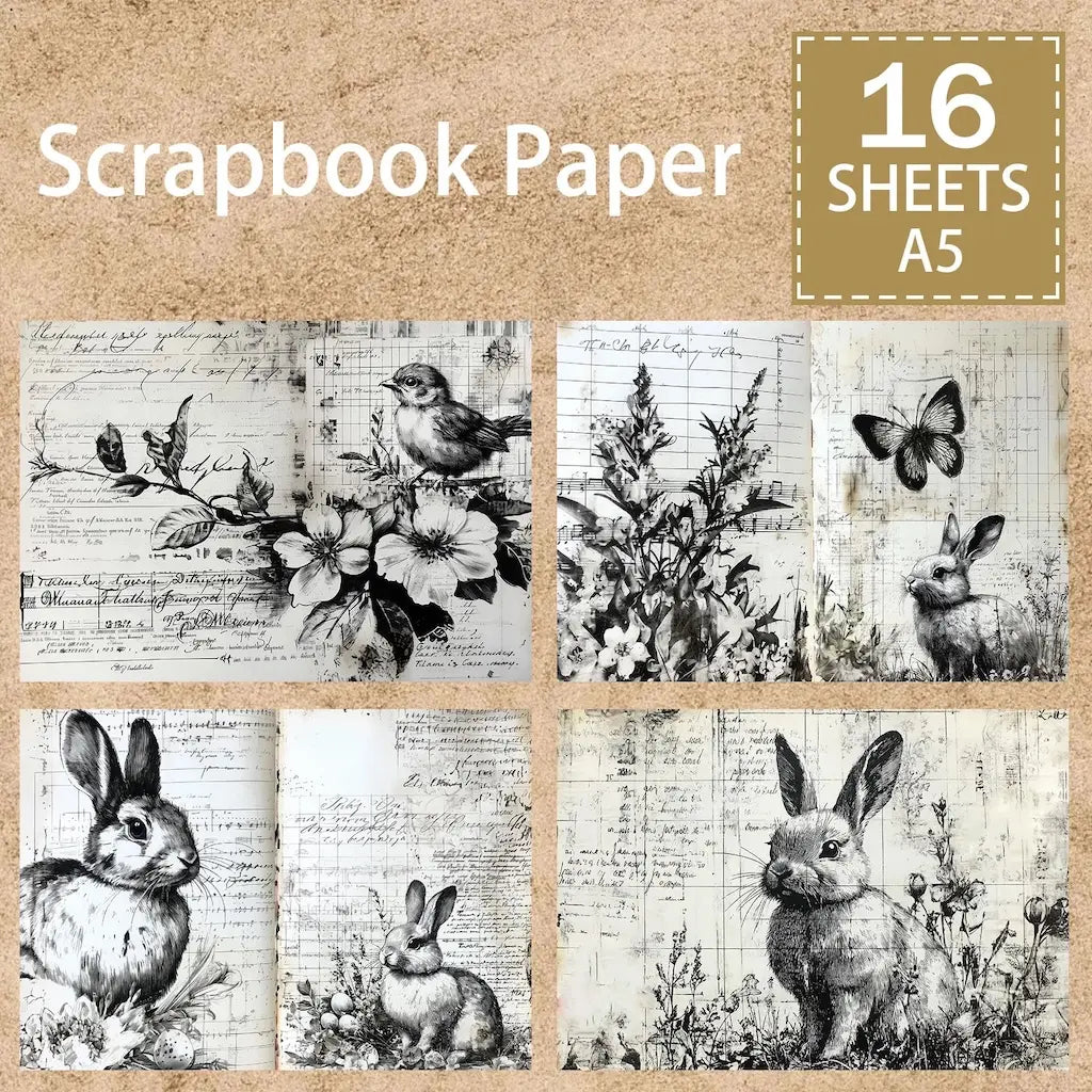 Papier Scrapbooking Noir et Blanc