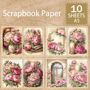 Papier Scrapbooking Pivoines