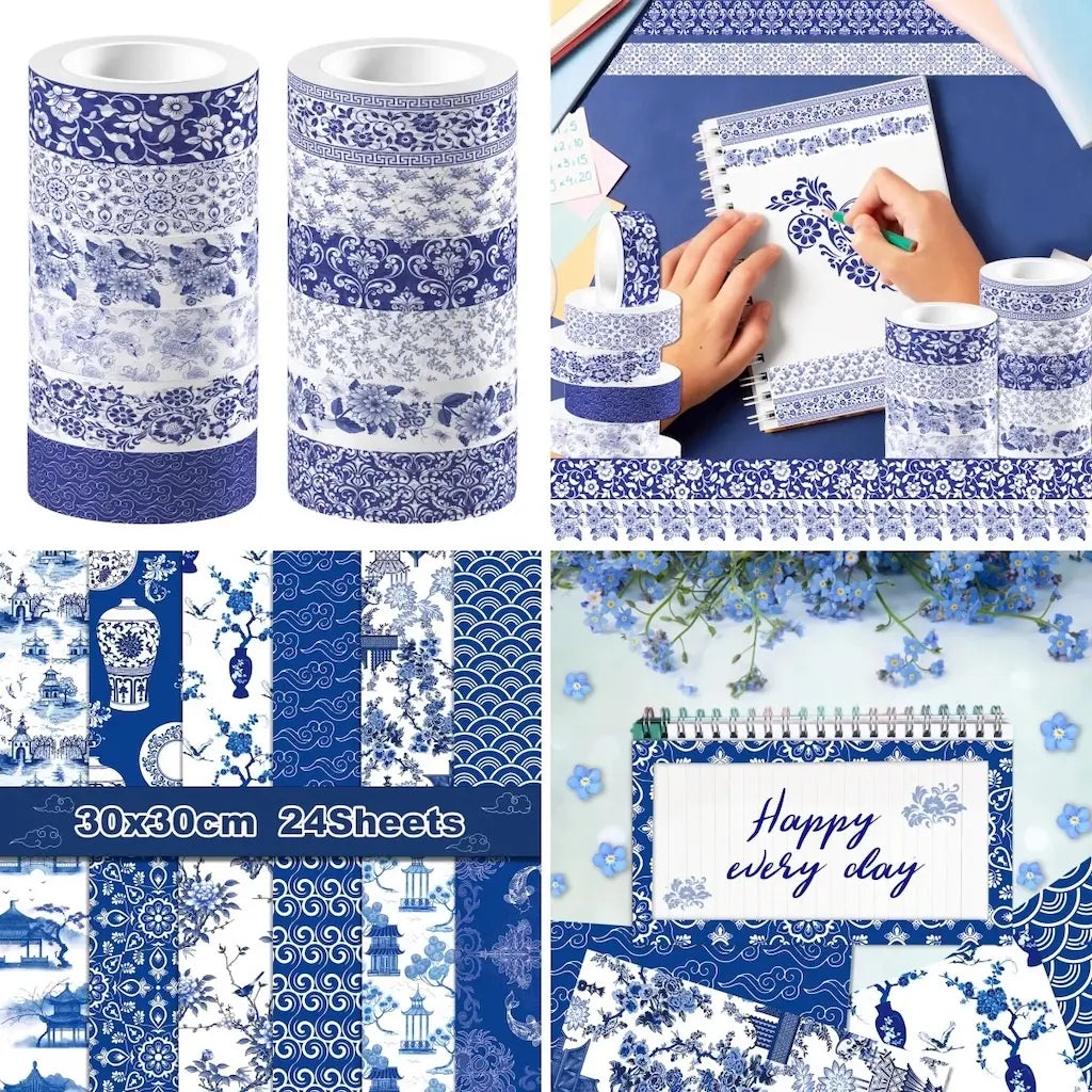 Papier Scrapbooking Porcelaine