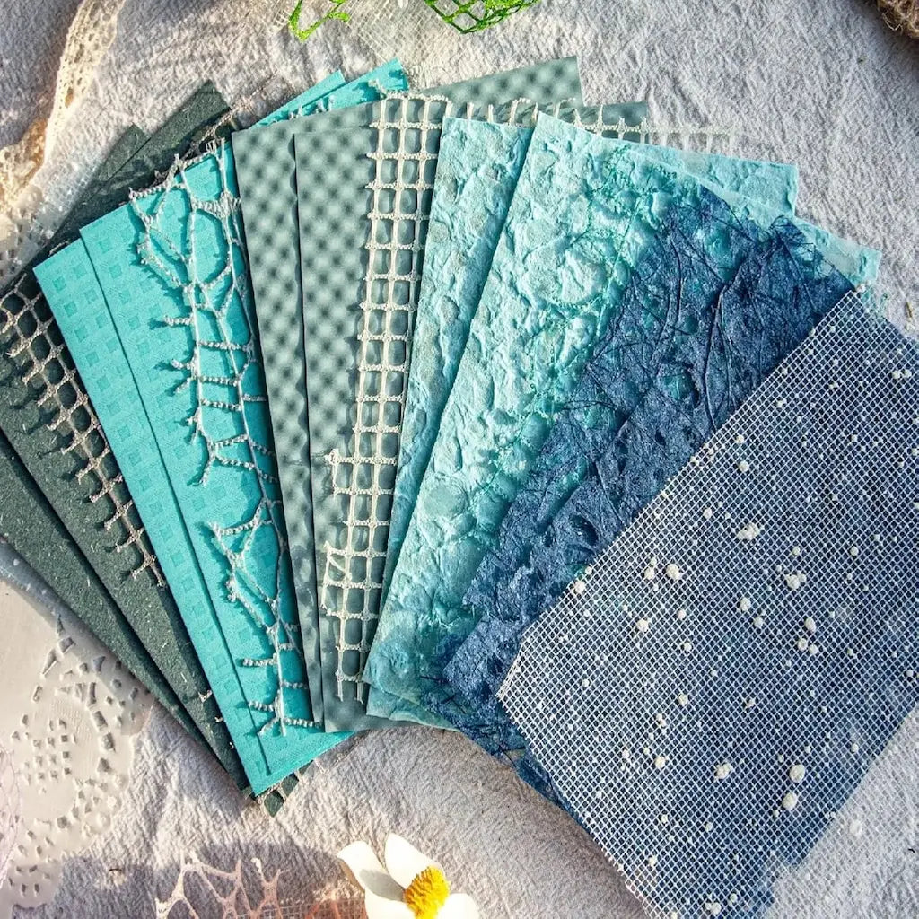 Papier Tissu Scrapbooking Bleu