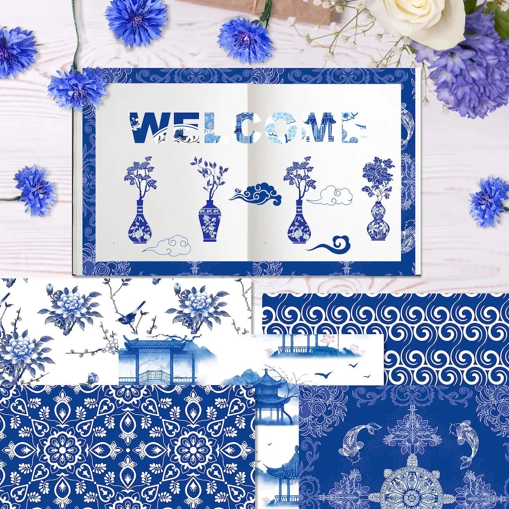Papier de Scrapbook Porcelaine