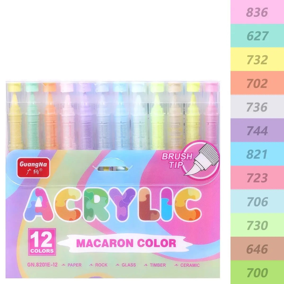 Feutres acryliques 12 couleurs pour lettering et scrapbooking