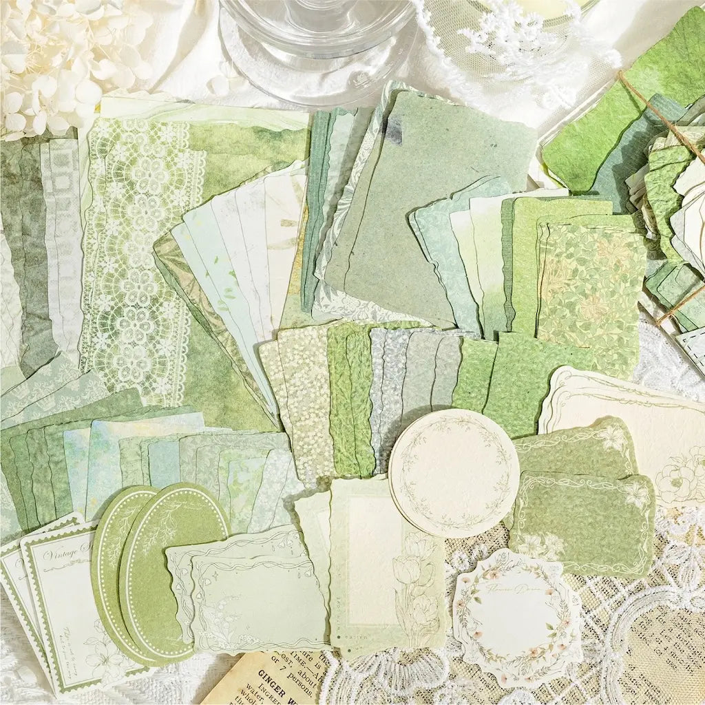 Papier Scrapbooking Thème Mariage Vert