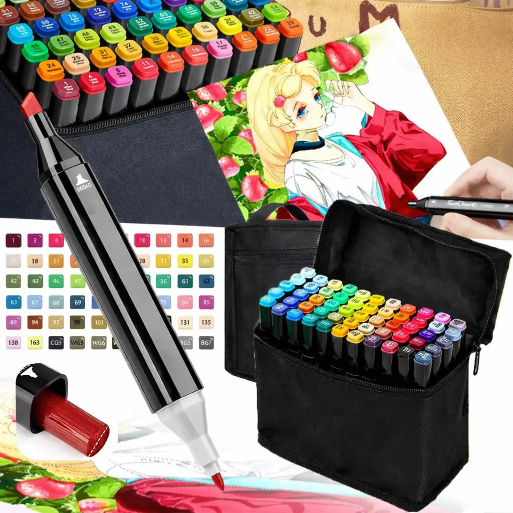 Marqueur permanent double pointe palette de couleurs vives